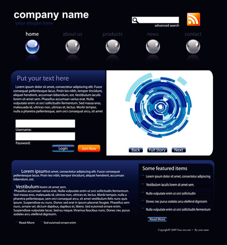 Prototipo de página web con contenido